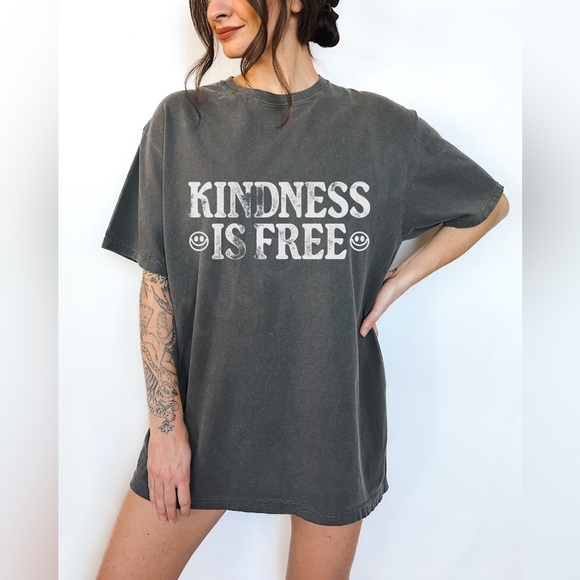 Comfort Colors Kindness Is Free Distressed Shirt - Picture 2 of 13